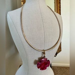 Vintage Maltese Stone Cross Pendant Necklace